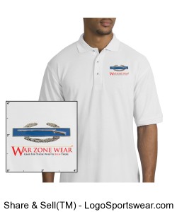 War Zone Wear's Polo Shirt with Combat Infantrymen's Badge Design Zoom